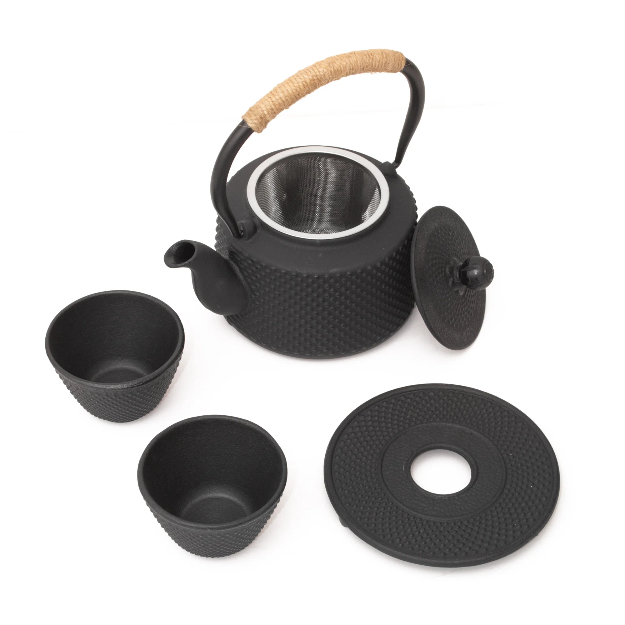 Juego De Té Sakura Fukuoka Hierro Fundido - Tetera 0,85 L + Base + 2 Cuencos De 120 Ml C/U - Image 5