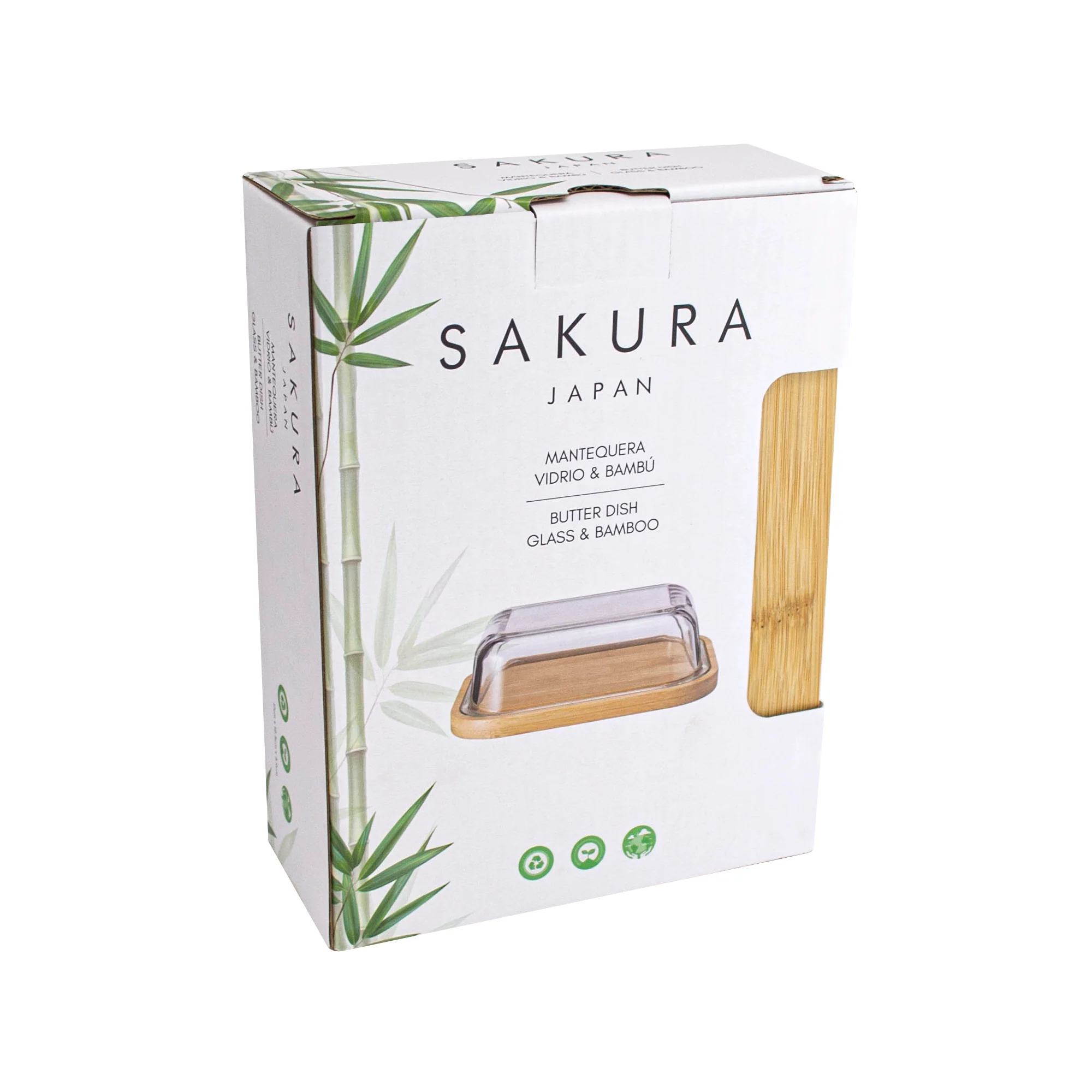 Mantequera Sakura De Vidrio Con Base De Bamboo - 100 Grs. - Image 4