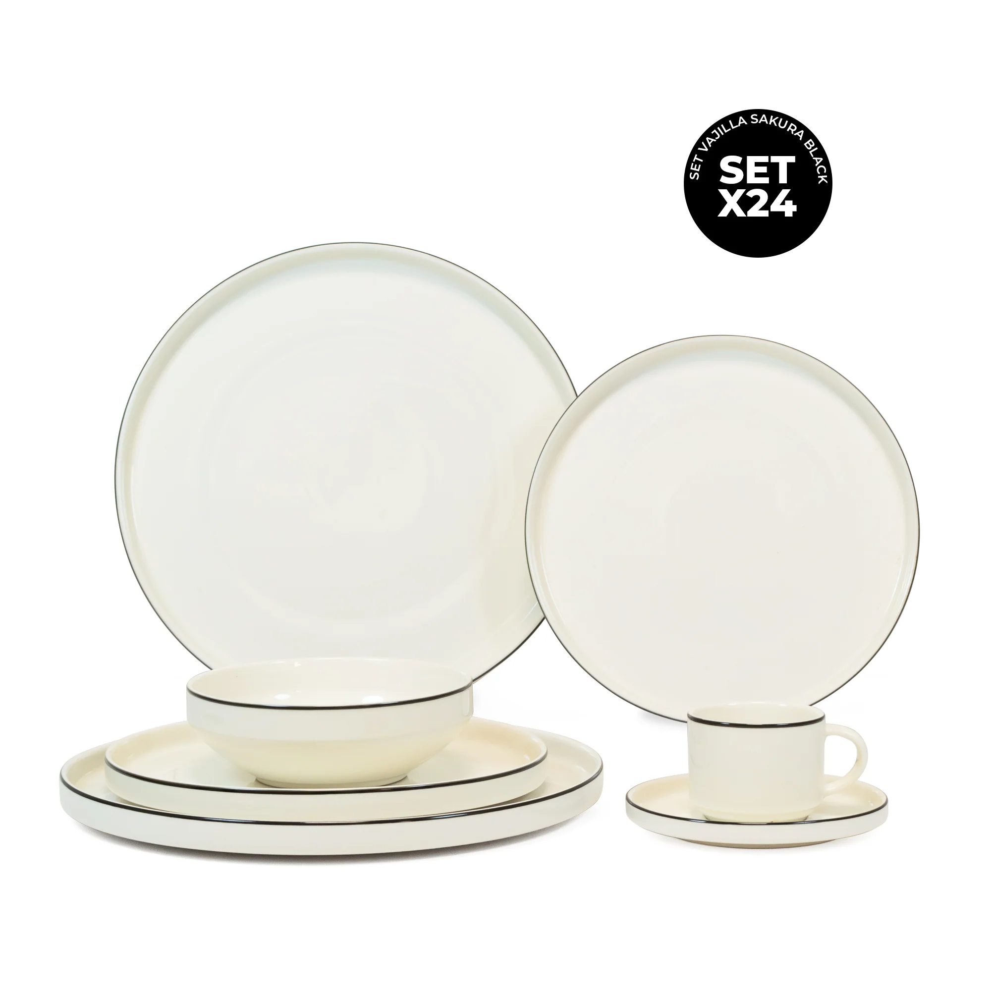 Set Vajilla Sakura Plain White - Image 11