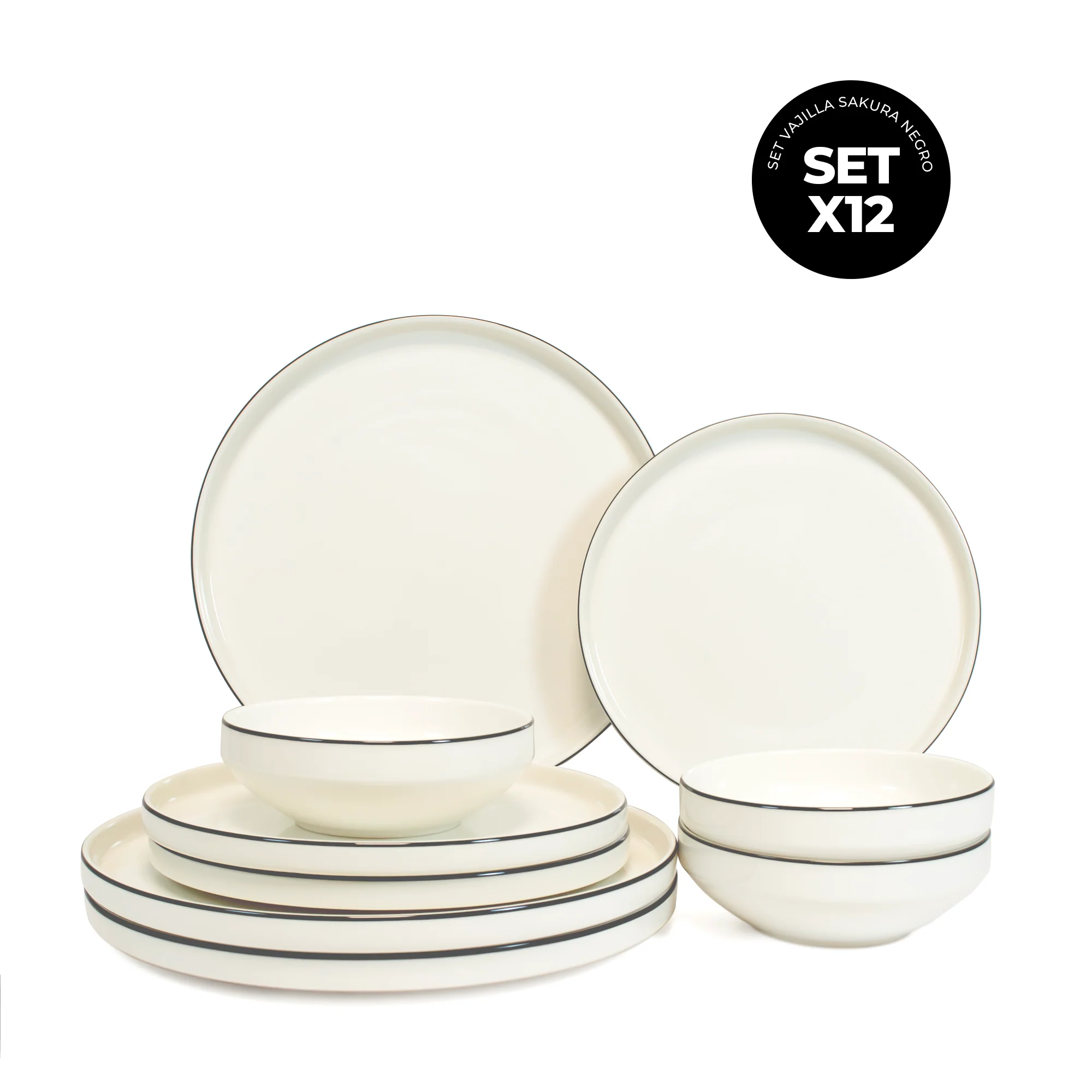 Set Vajilla Sakura Plain White - Image 8
