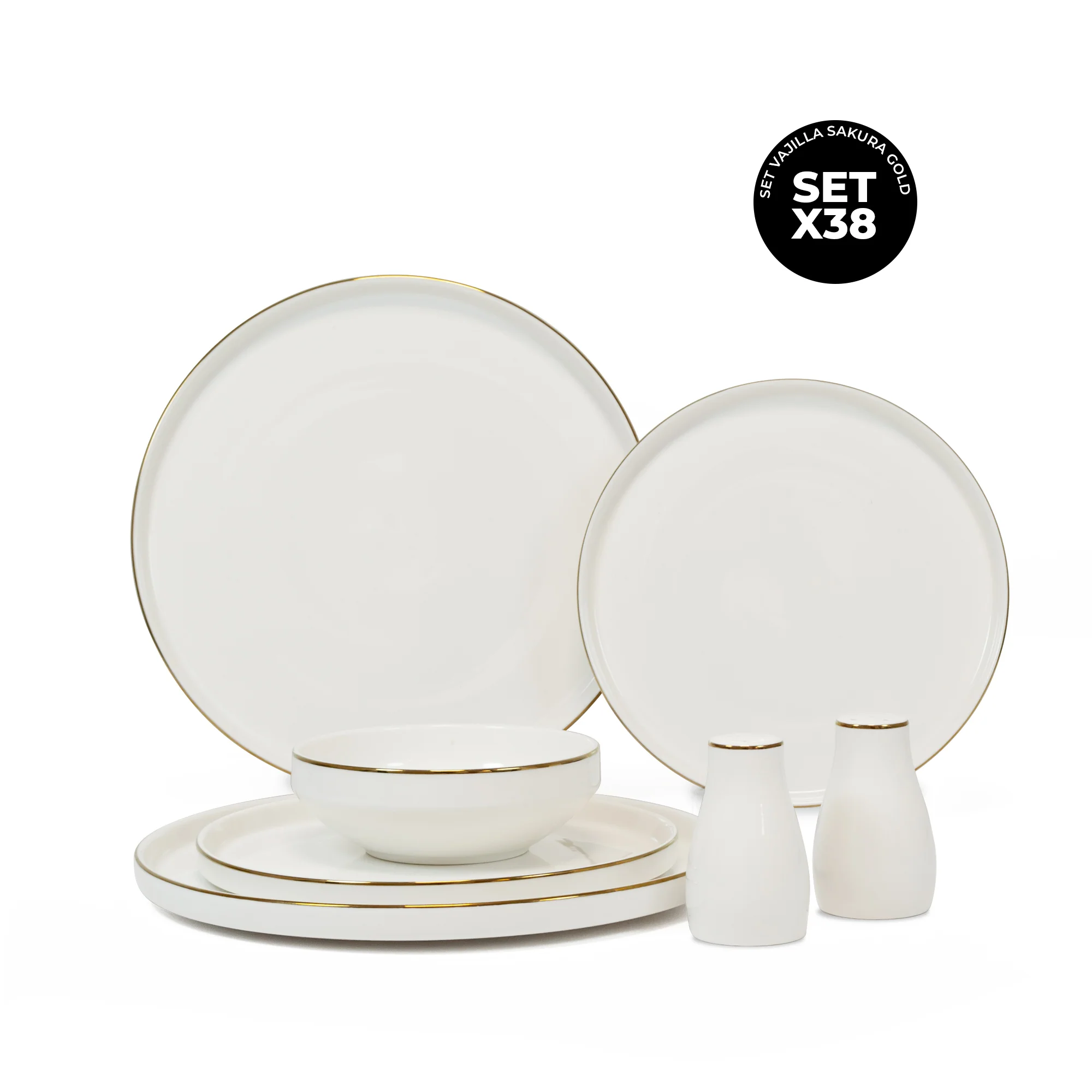 Set Vajilla Sakura White & Black - Image 16