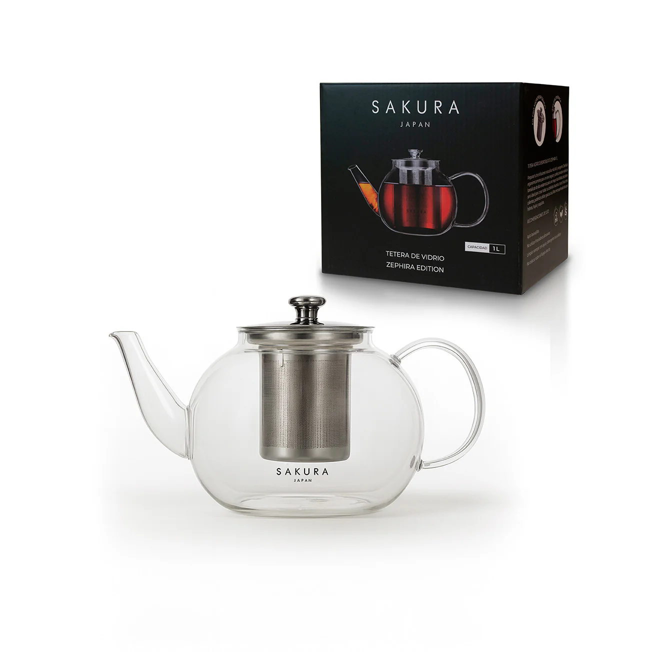 Tetera Sakura Zephira de Vidrio Borosilicato 1 L